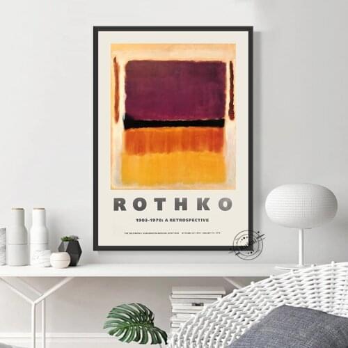 Mark Rothko Exhibition Poster New York 1970 Museum Print Abstract Canvas Painting Wall Art Picture Home Decor
