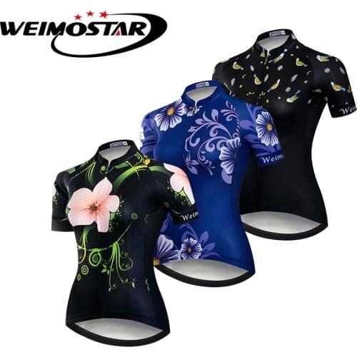 Flowers T-Shirt Weimostar Cycling Jersey Women downhill jersey maillot ciclismo mtb Jersey Full Zipper Tops