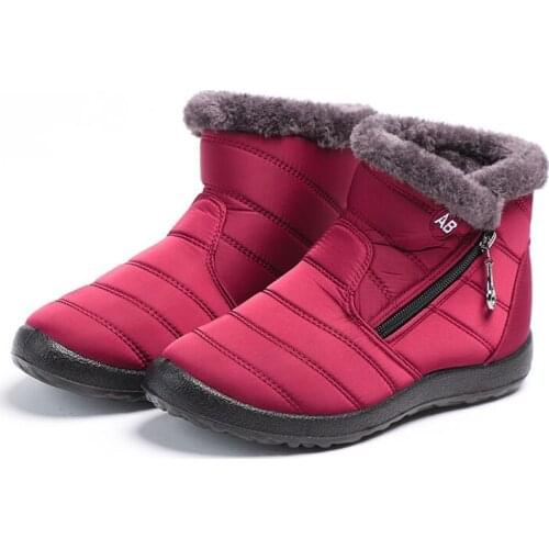 Womens Winter Boots Warm Thickened Cold Proof Velvet High Top Cotton Shoes Large Waterproof Snow Boots Light Womens Boots