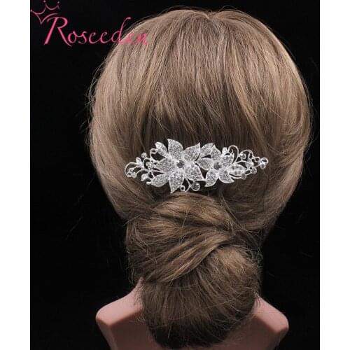Romantic Design Hair Combs Wedding Hair Jewelry for Women Floral rhinestones bridal Headdress RE860