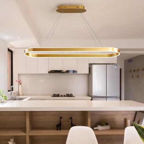 2020 Golden pendant lights for living room foyer room 80/100/120cm acrylic aluminum body LED Pendant Lamp fixtures home dero