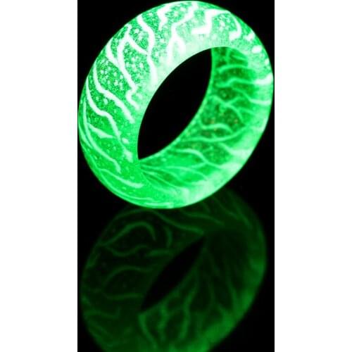 1PC Night Light Luminous Ring Resin Tattoo Band Glow In The Dark Fluorescent Design Finger Ring For Women Men Jewelry Gifts