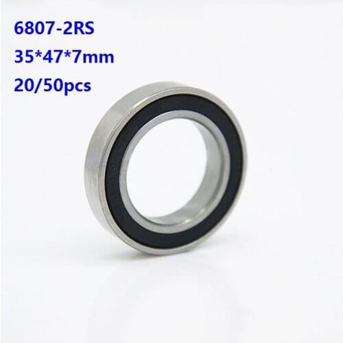 20/50pcs 6807-2RS 6807RS 6807 2RS High Quality Thin Wall Deep Groove Ball bearing 35×47×7mm Double rubber cover 35*47*7mm