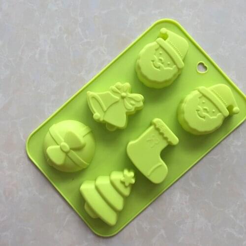 6 Cavity Christmas Stocking Small Tree Christmas LOTORY Silicone Cake Mold XG732