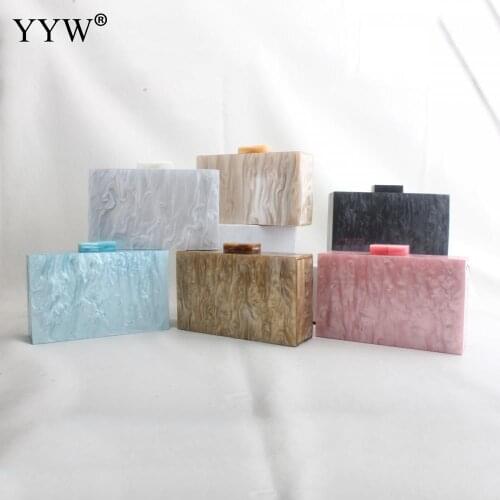 Marble Pattern Acrylic Bag Fashion All-Match Retengular Evening Bag For Woman Party Or Wedding Clutch Bag Or Crossbody Bag