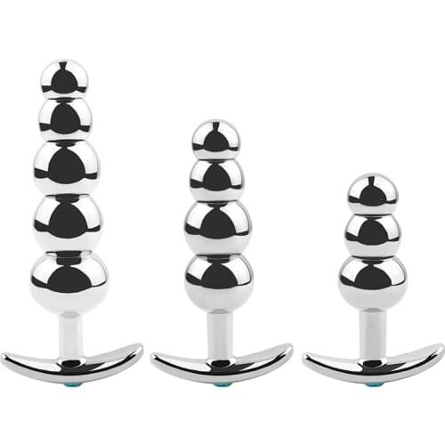 High Quality Aluminum Alloy 3 Pcs/Set Handle Anal Plug Butt Expansion Male And Female Masturbator G Spot Pull Bead Orgasm Toys