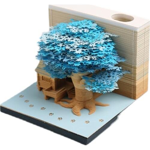 Note Paper Pad New Treehouse Cute Mini Notepad Table Crafts Custom School Handwriting Memo Pade Home Decoration Led Cube