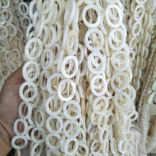 Natural Oval Shape Shell Beads White Hollow Loose Shell Beads For Jewelry Making DIY Bracelet Necklace Accessories Size 18x25mm