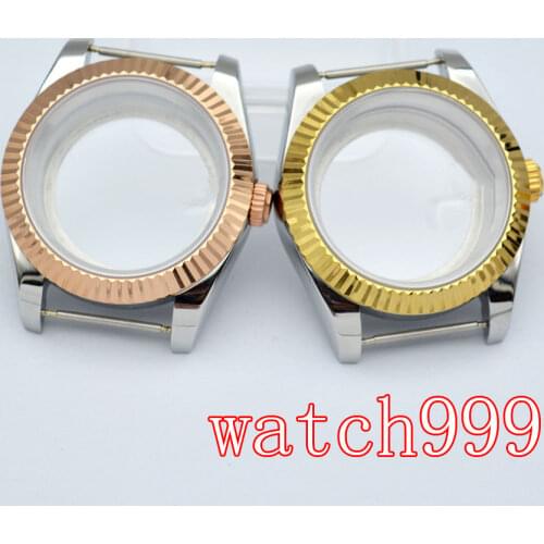 36mm/40mm Rose gold /gold Bezel watch case fit NH35 NH36 ETA2836 2824 Miyota 8205 8215 DG2813 movement sapphire glass