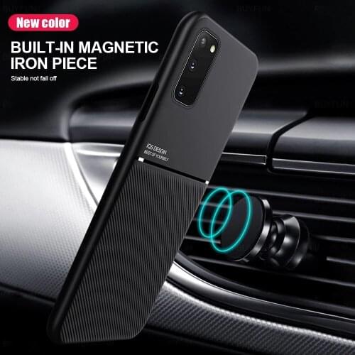 S20 fe case for samsung s 20 case leather texture magnetic car holder silicone covers for galaxy s20fe s21 ultra plus s21
