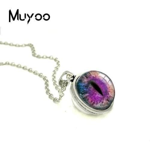 2018 New Blue Dragon Eye Double Sided Pendant Colorful Eyes Necklace Glass Cabochon Jewelry Hand Craft Necklaces