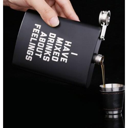 8OZ Portable Stainless Steel Hip Flask Flagon Whiskey Wine Pot Matte Metal Gift Stainless Steel Hip Flask Flagon Alcohol Bottle