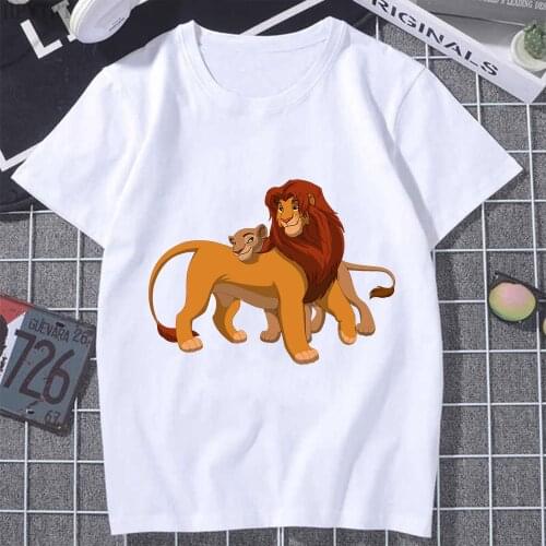 The Lion King SIMBA Mufasa T-Shirt Cartoons Printing Unisex Oversized T Shirt Funny Summer O-Neck Short Sleeve Loose Casual Tops