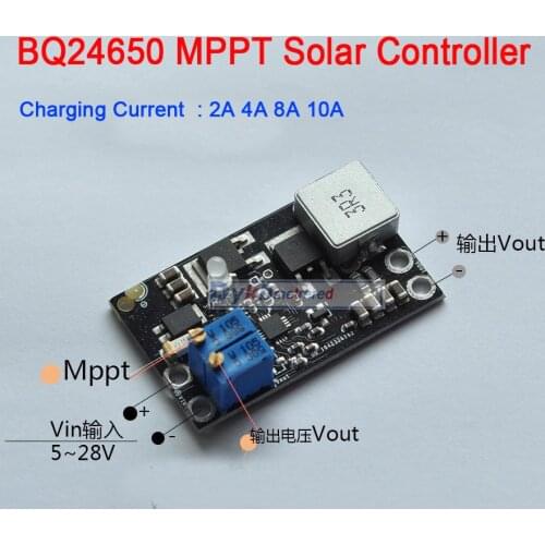 BQ24650 10A MPPT Solar Panel Controller Lithium Battery Li-Ion LiFePO4 Lead Acid Charging dc 12V 24V Buck Module Adjustable