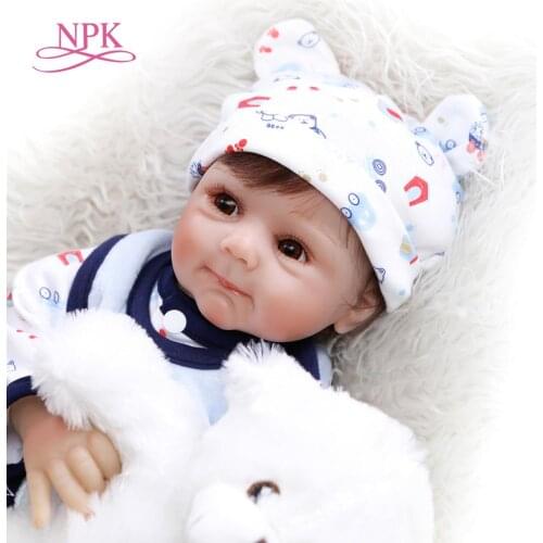 NPK 50CM reborn baby boy set soft body handmade doll Boneca Silicone Soft Vinyl Gentle Touch Newborn Bebe