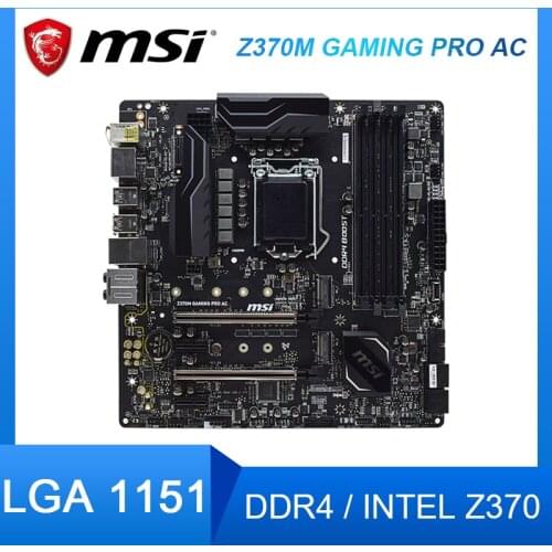 MSI Z370M GAMING PRO AC Desktop Motherboard LGA 1151 DDR4 64GB Core i7/i5/i3/Pentium CPU IntelZ370 PCI-E3.0 M.2 USB3.1 Micro ATX