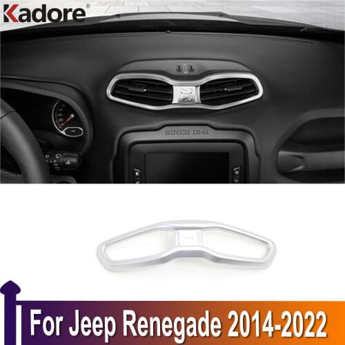For Jeep Renegade 2014-2019 ABS Matte Accessories Central Middle Air Conditioning AC Outlet Vent Decoration Stickers Cover Trim