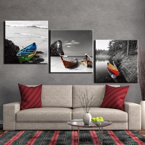 Modular Picture Canvas Wall Art Modern Frame For Living Room Decor 3 Panel Sitll life Sea view Painting HD Print