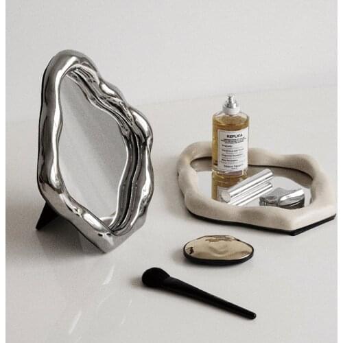 Desktop Makes Up Mirror Of Nordic INS Style зеркало Simple Creative Ceramic Contracted Household Decoration Wall Hangs A Mirrors