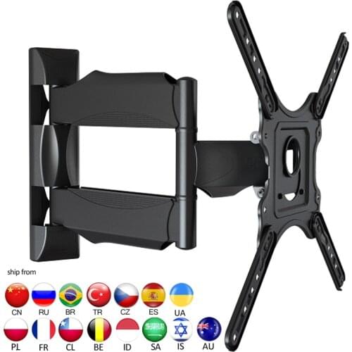 NB DF400 P4 32"-55" retractable 3 arm swing full motion 70kg tv wall mount articulating bracket with adaptor 400x400 hide cable