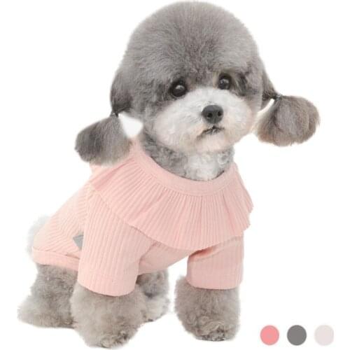 Solid Color Cute Dog Clothes for Small Dogs Girl Two-legged Luxury Puppy Clothes Bomei Teddy Girl Dog Clothes Dropshipping
