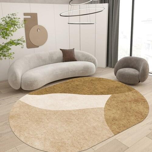 Oval Living Room Carpet Coffee Table Blanket Simple Style Ins Morandi Girl Room Bedroom Bedside Blanket Small Floor Mat