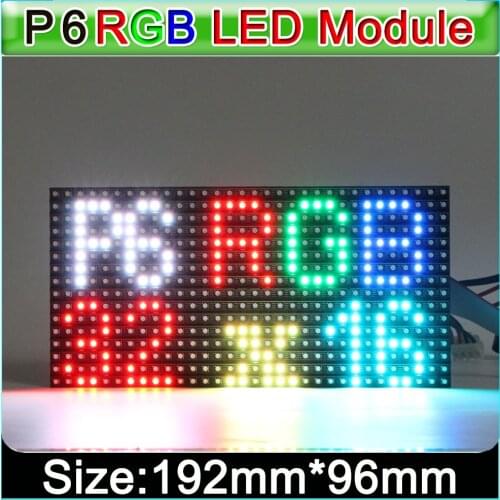 P6 SMD indoor full color LED display module,SMD 3in1 RGB P6 *** LED display video module, Constant driving 1/8 Scan,192*96mm