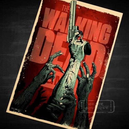 Pop The Walking Dead Comic Movie Poster Classic Retro Vintage Kraft Canvas DIY Wall Sticker Home Bar Posters Decoration Gift