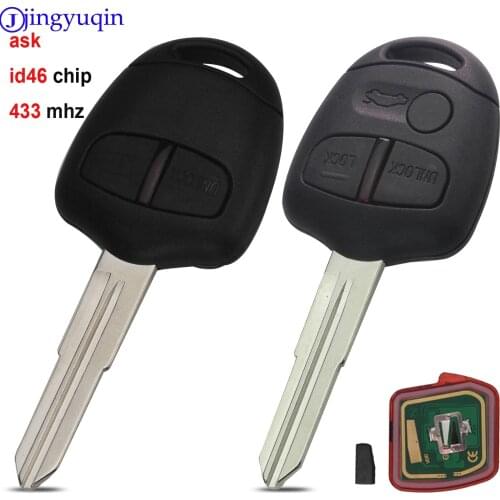 Jingyuqin 2/3 Buttons 434MHZ ID46 Chip Remote Control Car Key Fob For Mitsubishi Lancer Outlander Shogun Pajero MIT11 Blade