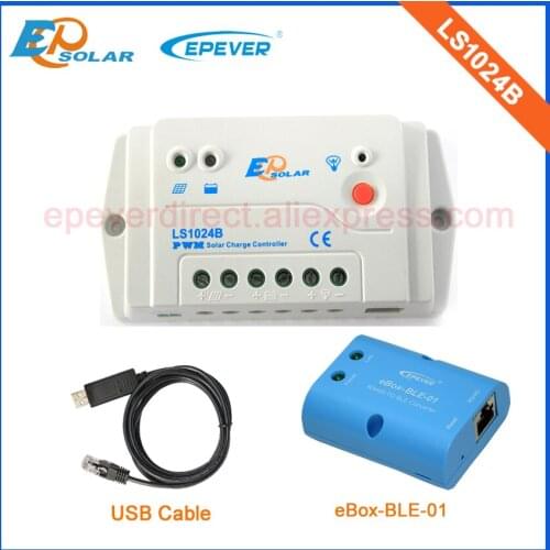 Solar 24V battery charger panels EP series Controller LS1024B 10A 10amps USB Connect PC cable and bluetooth eBOX for Phone