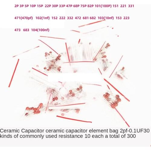 There are 30 kinds of commonly used ceramic capacitor packages 2pf-0.1UF sample electronic component packages, 10 each