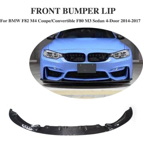 Carbon Fiber F82 Front Lip Bumper Diffuser for BMW F82 M4 Coupe Convertible F80 M3 Sedan 4-Door 2014-2017