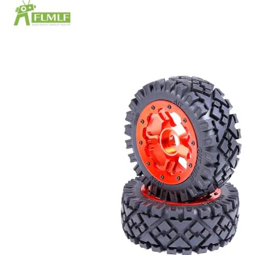 All Terrain Front & Rear Tyres Assembly Set with Alloy CNC Wheels Hub,upgraded Waterproof Lining for 1/5 HPI ROVAN KM BAJA 5B SS