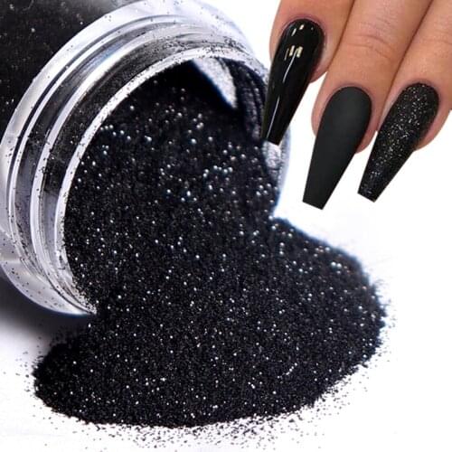 1Bag Shining Sugar Neon Nail Glitter Candy Coat Powder Black Colorful Nail Pigment Dust Nail Art Decorations Manicure DIY Tips