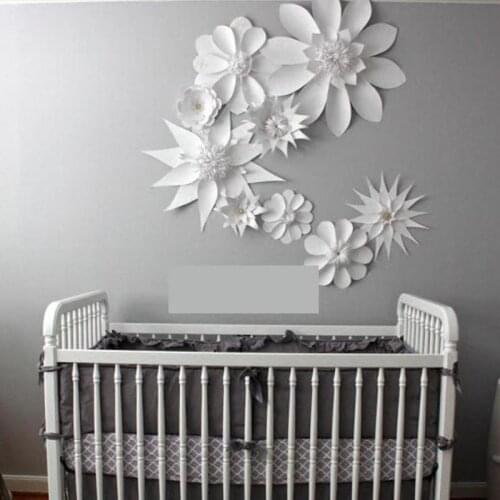 10pcs White/Red Giant Paper Flowers for girls party wedding decor or photo booth backdrop or Wedding backdrops