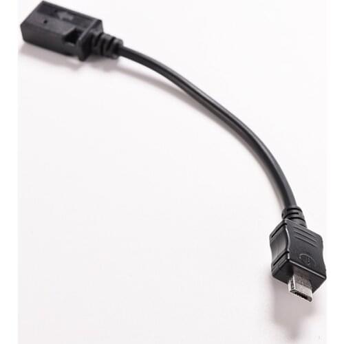 10cm Mini USB Female To Micro USB Male Connector Data Transfer Cable For Phones MP3 MP4 0.1M Black Color