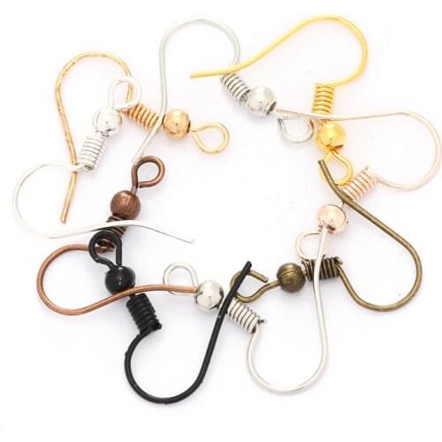100pcs 20*17mm Gold Black Earring Clasps Ear Hooks Findings Earrings Wire For DIY Jewelry Making Supplies Iron Hook Accessories