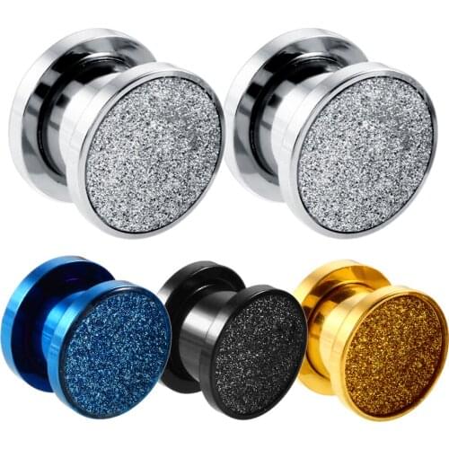 2PC Steel auricle Ear Plugs Tunnel Flesh Earring Gauges Hollow Piercings Tunnels Expanders Rings Color Mixed Body Jewelry