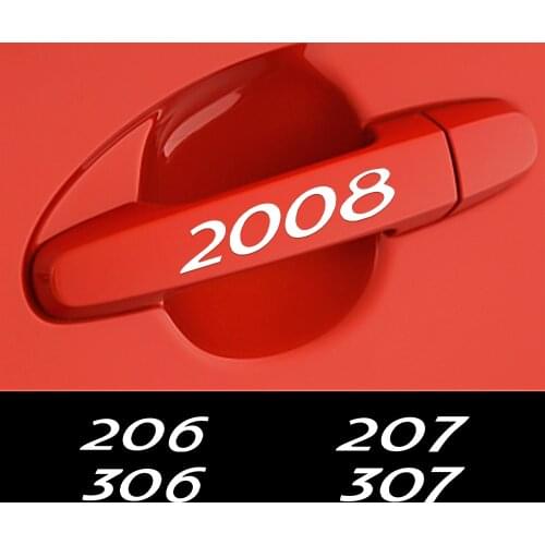 4PCS Car Door Handle Wiper PVC Decoration Stickers For Peugeot 206 207 208 306 307 308 508 106 107 2008 3008 5008 Accessories