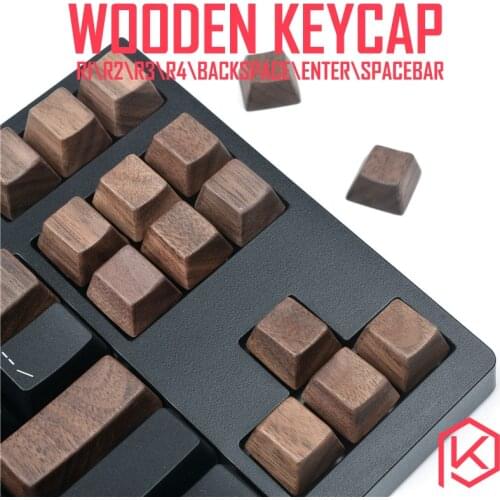 Wooden keycaps wood keycap r1 r2 r3 r4 backspace enter spacebar arrow key wasd for 87 tkl 104 ansi xd64 xd75 xd96 xd84 cospad