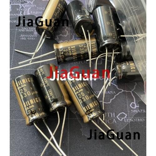 10PCS NEW ELNA RFS SILMIC II 25V330UF 12.5X25MM SILMICII 330UF 25V hot sale SILMIC2 330uf/25v audio Electrolytic capacitor
