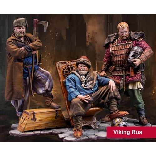 Resin Figure 1/24 75mm ancient warrior include 3 Model Unassambled Unpainted Figure Building Kit