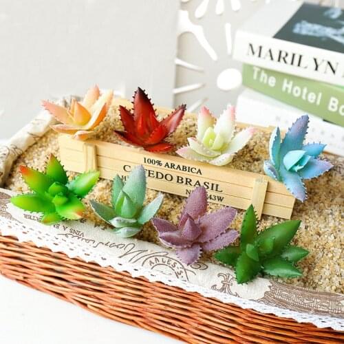 Lovely Artificial Succulents Plants Bonsai Green Fake Plants Home Garden Decoration Bedroom Desktop Table DIY Crafts Flower Head