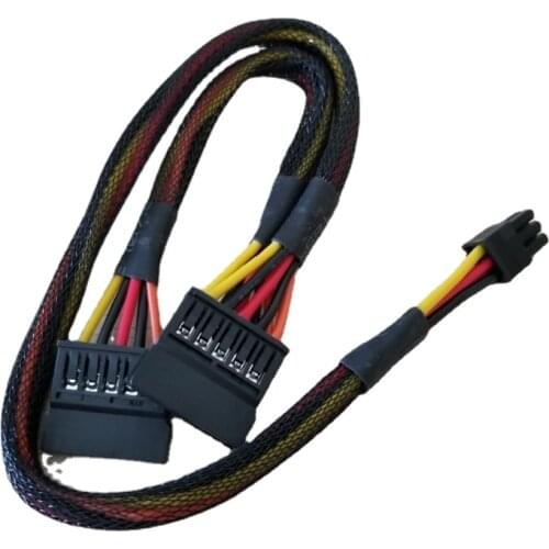 Small 6Pin to Splitter 15Pin SATA Power Cable Cord for DELL Vostro 3650 3653 3655 Desktop Computer HDD SSD Expansion Cable 50cm