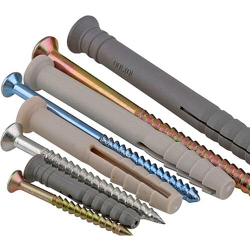 Plastic expansion pipe with screw percussion expansion bolt plastic expansion nail ground keel nail fixed m6m8mm