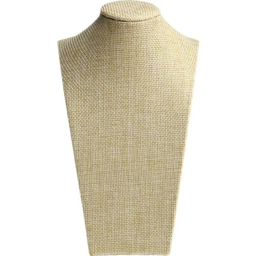 Linen Mannequin Bust Jewelry Necklace Pendant Neck Model Display Stand Holder Dropship New