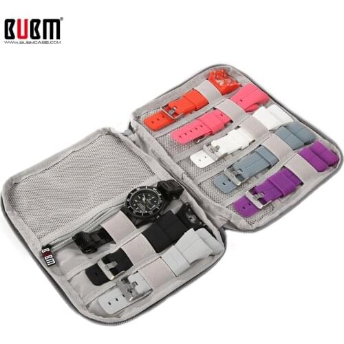 BUBM Multifunction Portable Watch Strap Organizer Watch Band Box Storage Bag Watchband Holder Watch Travel Case