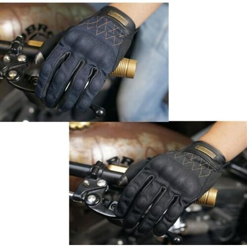 Motorcycle gloves Personality Denim + leather gloves mens moto gloves motocross gloves guantes para moto luvas motociclismo