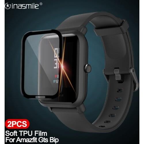 3D Curved Edge Soft Film for Xiaomi Huami Amazfit Gts 2 2E Bip S Screen Protector for Amazfit Bip lite Cover(Not Tempered Glass)