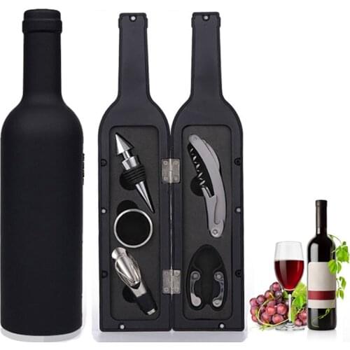 3/5PCS Wine Bottle Corkscrew Set Bottle-Shaped Holder Bottle Opener for Gift Red Wine Opener Kit With Box Kitchen Bar Tool